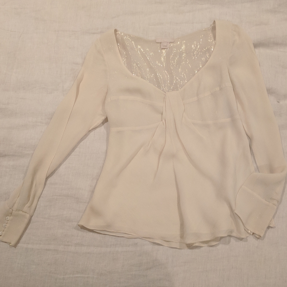 Magaschoni shimmery cream blouse
